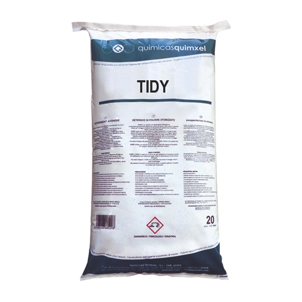 TIDY. Detergente atomizado enzimatico saco de 20 kg.